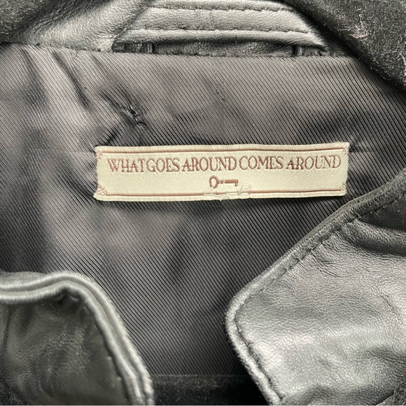 What goes around comes around leather shearling jacket size medium - Picture 6 of 9